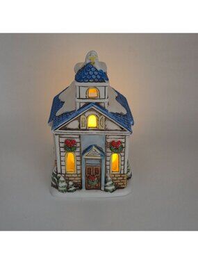 Lefton Colonial Village Church Votive Candle Holder Designed by Byron Wood